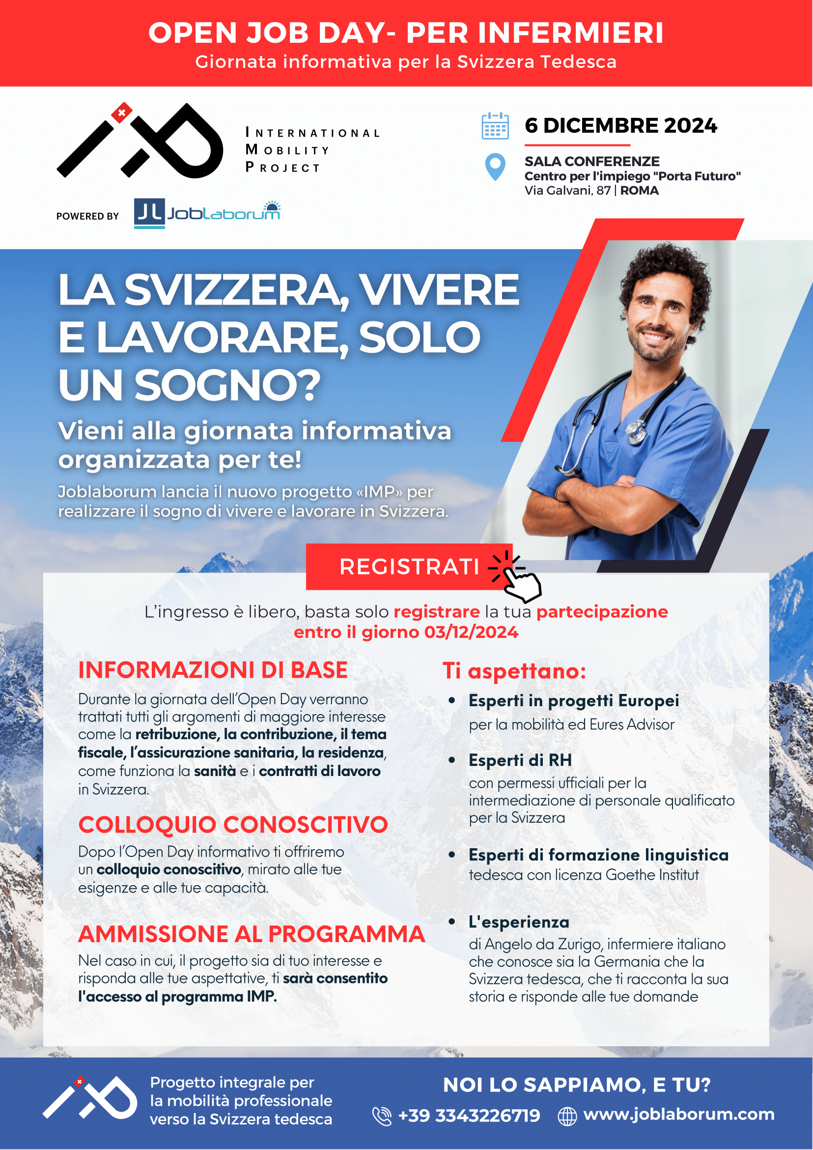 OPEN JOB DAY - PER INFERMIERI - Giornata informativa per la Svizzera Tedesca